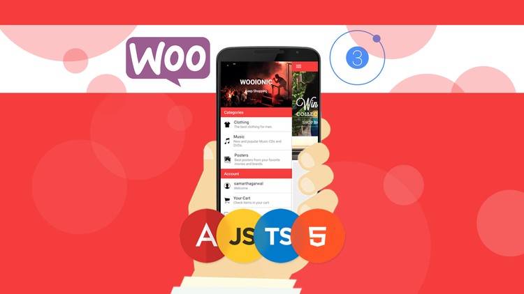 Ionic 3 Apps for WooCommerce: Build an eCommerce Mobile App Course Build an eCommerce Mobile App from start to end using Ionic Framework 3 and WooCommerce using HTML, SCSS, and TypeScript.
