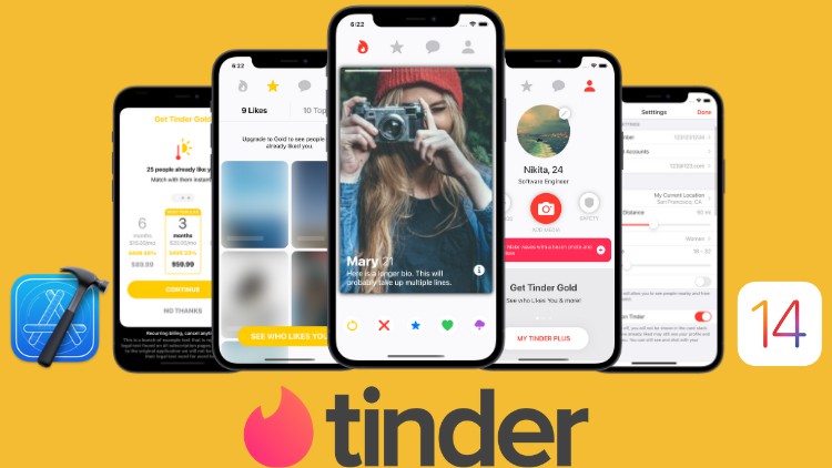 SwiftUI - Build Tinder Clone - iOS 14 - Xcode 12 Build a functional Tinder clone - Beautiful Views - MVVM architecture - Tons of features