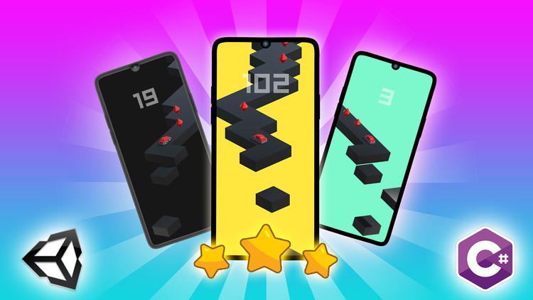 Unity Android 2021 : Build 3D ZigZag Racing Game with C# Learn Unity Android Game Development, Build A Complete 3D ZigZag Racing Game, Monetize with Ads, Publish on Google Play