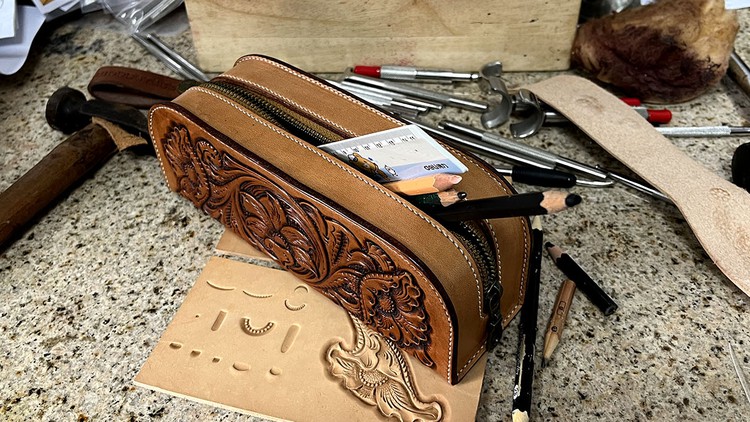 Leather carving pencil case - FreeCourseSite